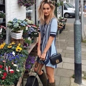 Free People Blue Crochet Sweater Dress Size S